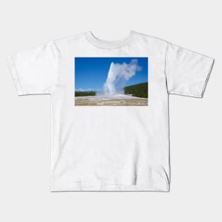 Old Faithful Geyser Yellowstone Wyoming by Debra Martz Kids T-Shirt